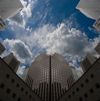 City Sky with clouds and blue sky