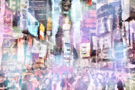 Times Square, modern abstract painting