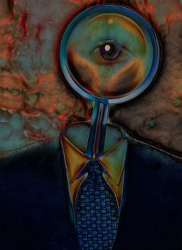 Magnify Mind. Business suit concept