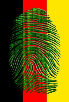 German Flag Binary Fingerprint. Modern digital art