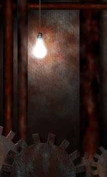 Rusted gears. Grungy industrial composition