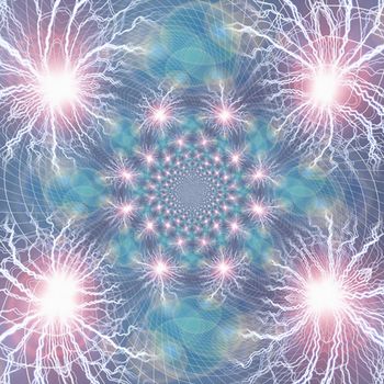 Multitude of sparks. Vivid magical fractal