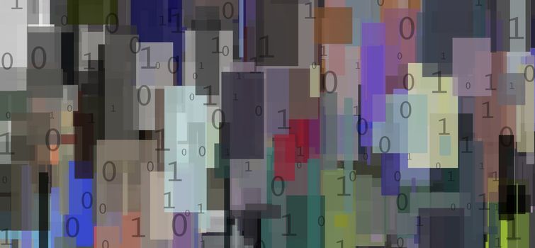 Modern geometric abstract, binary code
