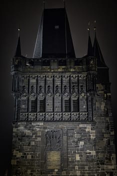 Part of some dark castle at night