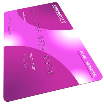 Pink Generic Credit Card Isolated on White Background