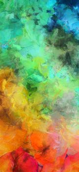 Colorful Abstract Painting. 3D rendering