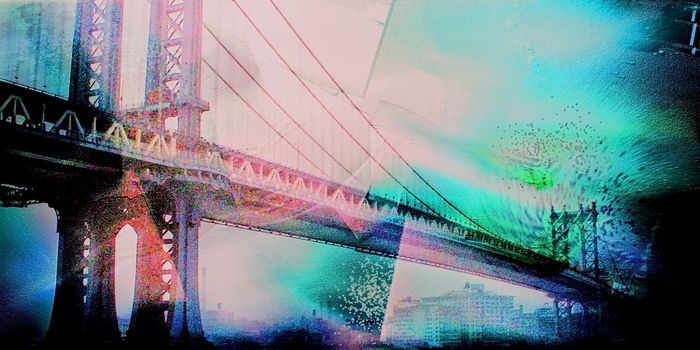 Modern art. Manhattan bridge.