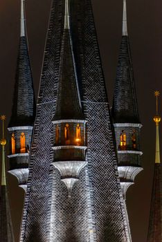 Part of some dark castle at night