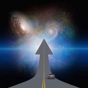 Highway to space in arrow shape