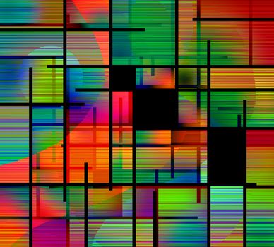 Geometric Abstract in Vivid Colors. 3D rendering