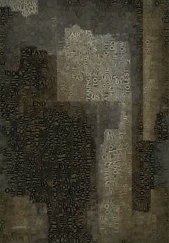 Abstract background. Words in sepia. 3D rendering