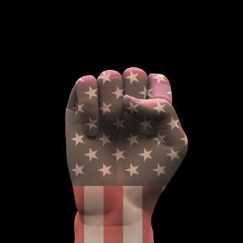 USA Flag Clenched Fist. 3D rendering