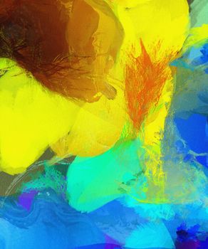 Colorful Abstract Painting. 3D rendering