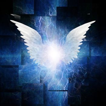 Angel Winged Abstract. 3D rendering