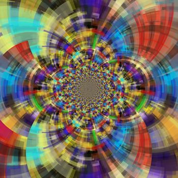 Geometric fractal. Colorful abstract background. 3D rendering