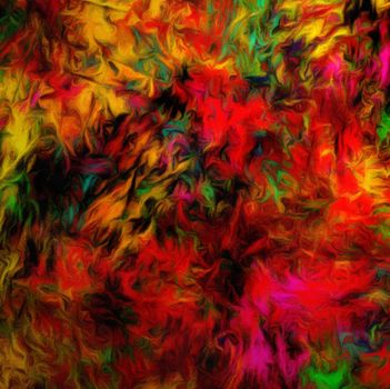 Colorful Abstract Painting. Canvas. 3D rendering