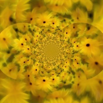 Yellow flowersColorful abstract background. 3D rendering