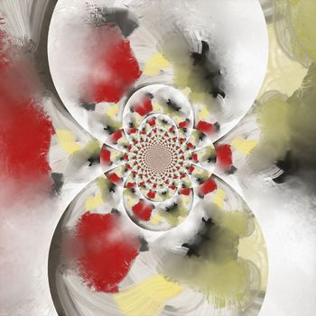 Abstract watercolor painting. Fractal background. 3D rendering