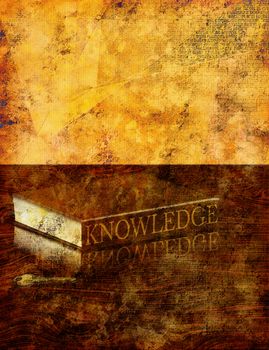 Book of knowledge. Modern grunge style. 3D rendering