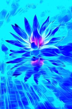 Beautiful Lotus Flower Abstraction. 3D rendering