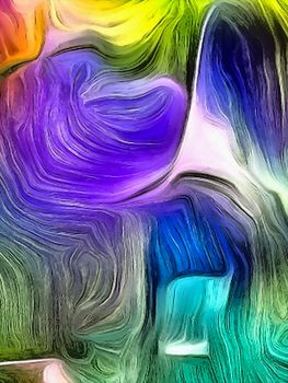 Vivid Colorful Fluid lines of movement. 3D rendering
