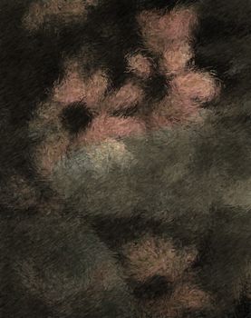 Dark flowers. Digital abstract painting