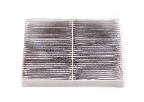 dirty car air conditioning filter isolated on white background