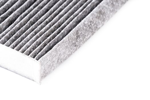 dirty car air conditioning filter isolated on white background