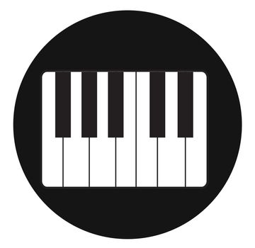 Pictograph of music keyboard. music icon on white background. flat style. cartoon music keyboard icon for your web site design, logo, app, UI. music symbol.

