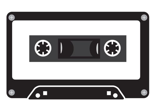 Audio tape cassette record. tape cassette icon on white background. flat style. cartoon tape cassette keyboard icon for your web site design, logo, app, UI. tape cassette symbol. 