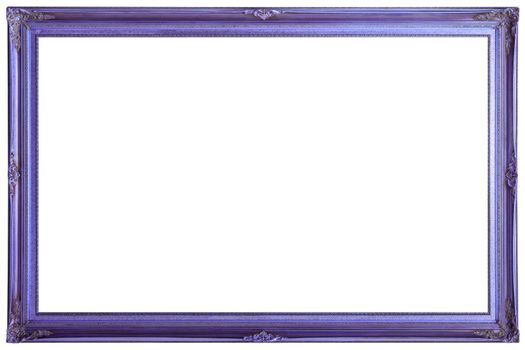 vintage purple wooden painting frame mockup isolated on white background.