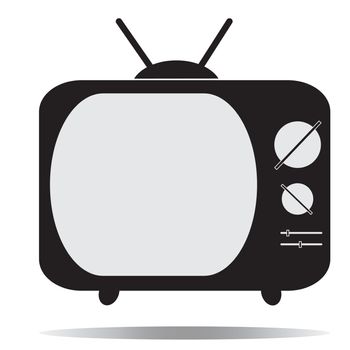 Old TV (Television) icon on white background. flat style. Retro tv with shadow icon for your web site design, logo, app, UI. Television sign. Old TV symbol.
