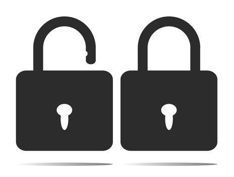 open close lock icon on white background. flat style. lock open and closed icon for your web site design, logo, app, UI. lock sign. padlock symbol.