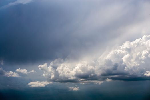 incoming storm cloudscape at march daylight in continental europe.