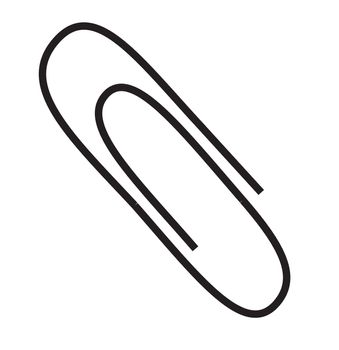 paper clip icon on white background. flat style. paper clip sign for your web site design, logo, app, UI. attachment symbol.  