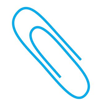 paper clip icon on white background. flat style. paper clip sign for your web site design, logo, app, UI. attachment symbol.  blue paper clip.
