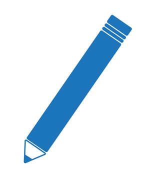 blue pencil icon on white background. flat style. blue color pencil icon for your web site design, logo, app, UI. pen symbol. 