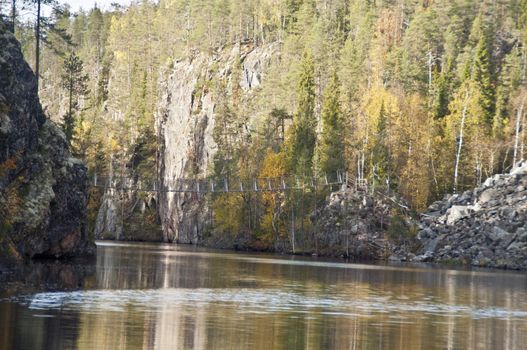 River in a small canyon in a national park in East-Finland