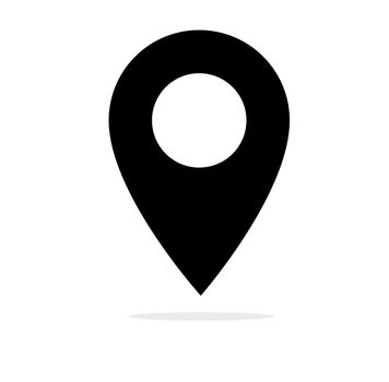 location pin icon on white background. location pin sign. flat style. black location pin symbol.