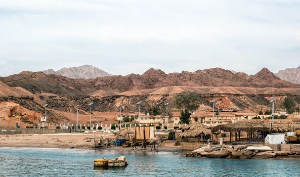 slums fishing village without people on the shores of the Red Sea in Egypt