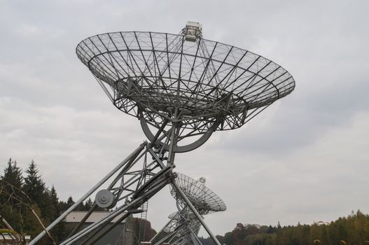 Radio telescopes near the village of Westerbork, The Netherlands.