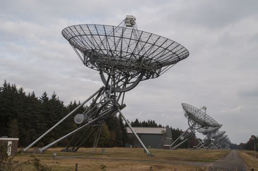 Radio telescopes near the village of Westerbork, The Netherlands.