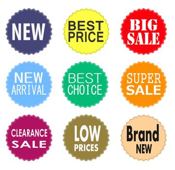 Sale promo labels and stickers collection stickers icon on white background. flat style. sale stickers icon for your web site design, logo, app, UI. badges symbol. 