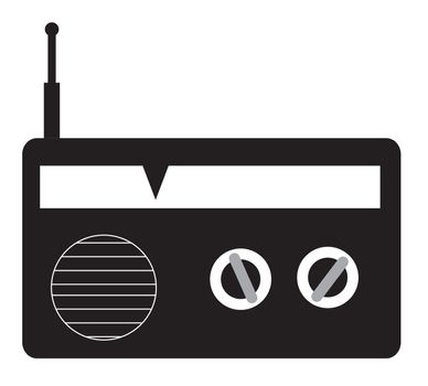 radio icon on white background. flat style. redio icon for your web site design, logo, app, UI. vintage radio symbol.