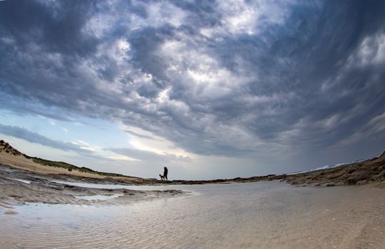 Stormy weather on Palmachim beach of Israel