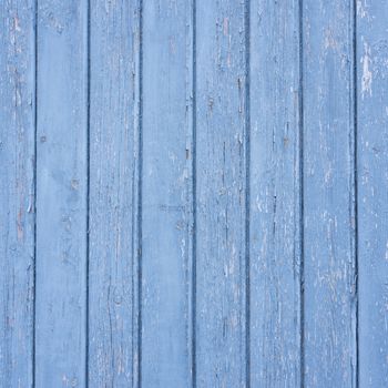 background consisting of cracked bright blue paint on vertical wooden planks