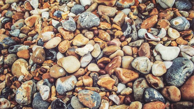 Colourful pebbles on Brighton beach