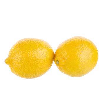 yellow lemon isolated on over white background.