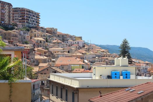 panoramic view of the buildings of Pizzo,vibo valentia, calabria.