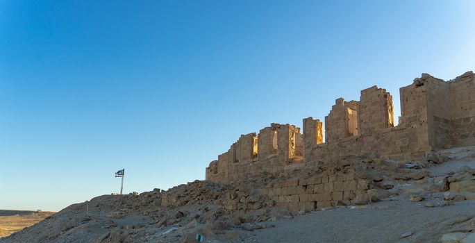 Vacation in Israel for ruins and history in national park of desert